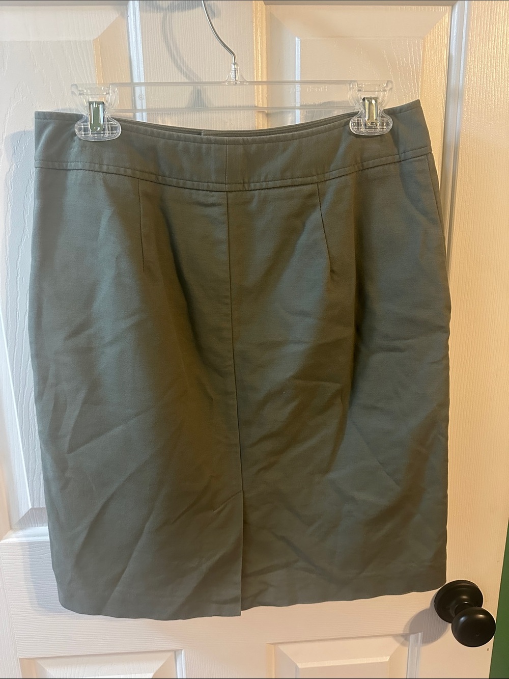 0266 Worthington Olive Green Pencil Skirt with Front Flap Pockets size 6 - Picture 6 of 7